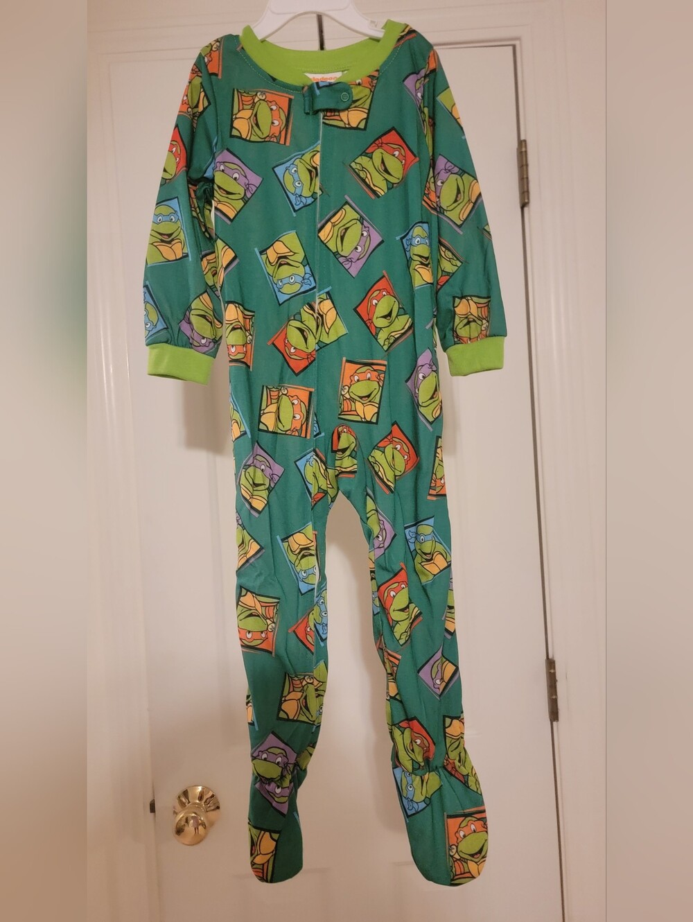 Nickelodeon Green Ninja Turtles All-Over Print Footed One-Piece
